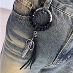 PU Leather Tassel Keychain – Fashion Bag Charm for Keys, Handbags & Backpacks
