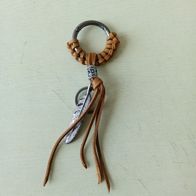 PU Leather Tassel Keychain – Fashion Bag Charm for Keys, Handbags & Backpacks