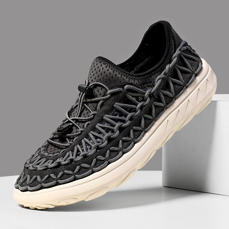 Men's Hand-Woven Summer Sandals – Casual Breathable Outdoor Slip-On Shoes