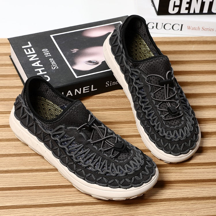 Men's Hand-Woven Summer Sandals – Casual Breathable Outdoor Slip-On Shoes