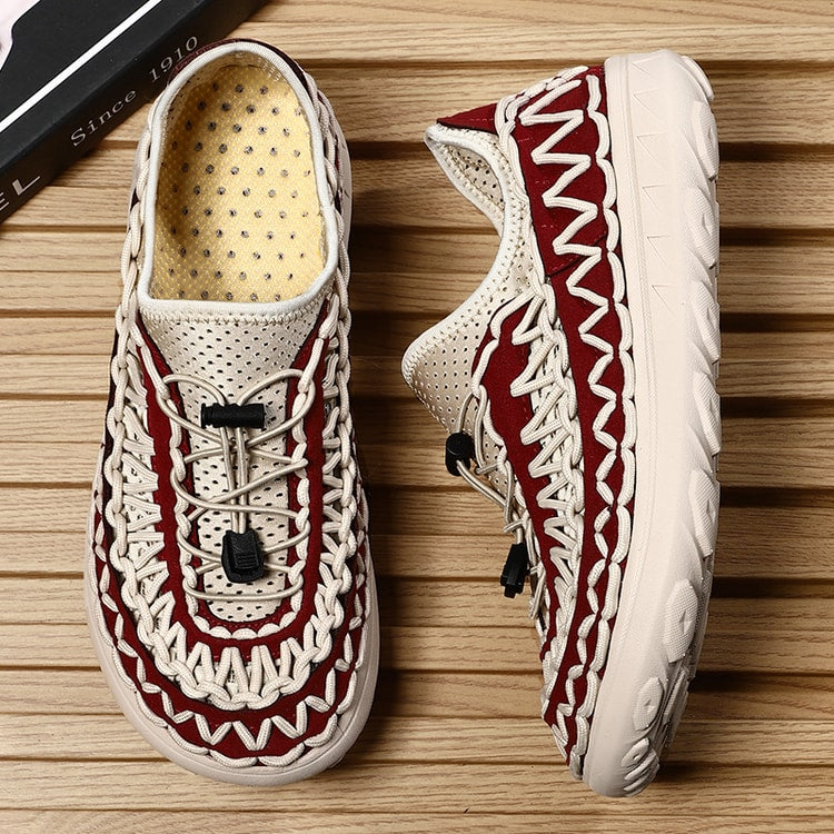 Men's Hand-Woven Summer Sandals – Casual Breathable Outdoor Slip-On Shoes