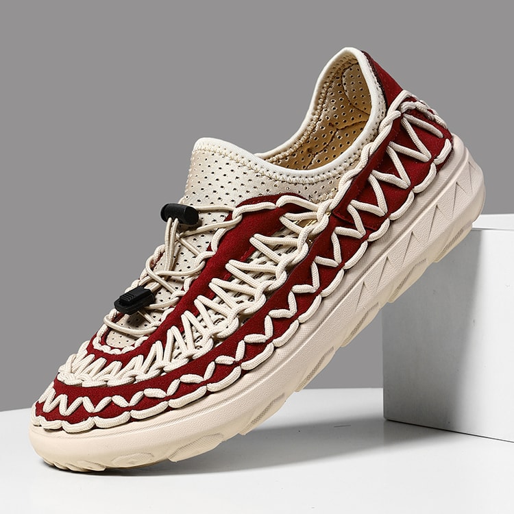 Men's Hand-Woven Summer Sandals – Casual Breathable Outdoor Slip-On Shoes