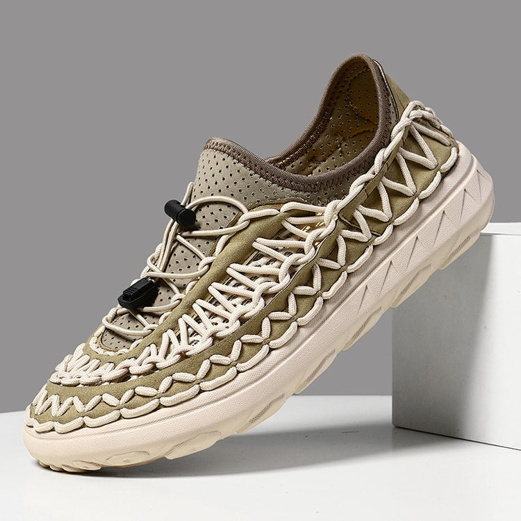 Men's Hand-Woven Summer Sandals – Casual Breathable Outdoor Slip-On Shoes