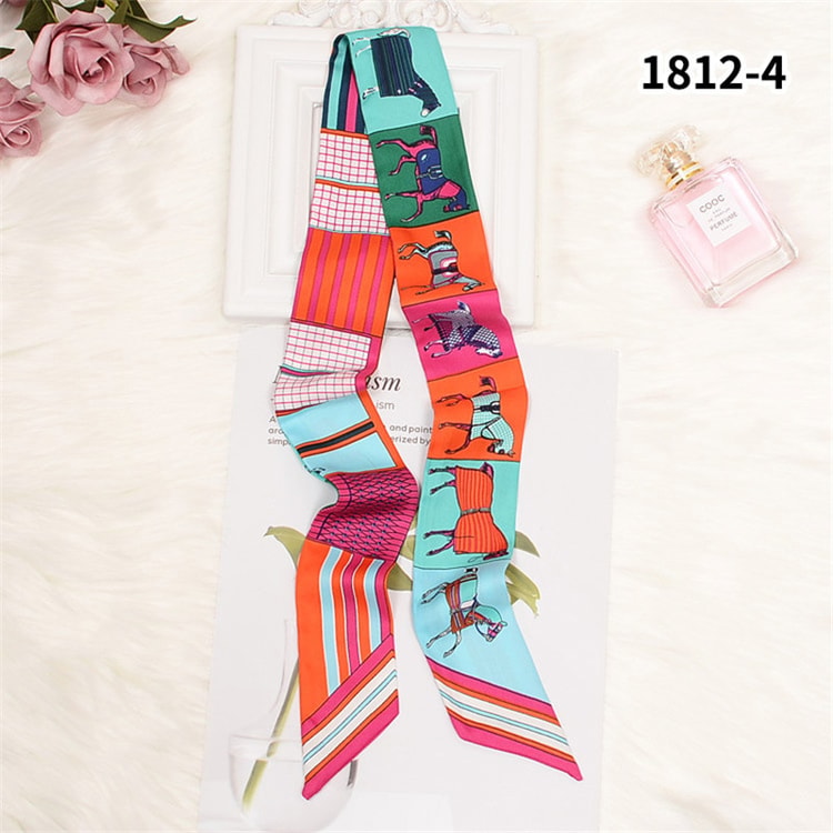 Women's Small Skinny Fashion Scarf – Head Scarf, Neck Tie & Bag Accessory