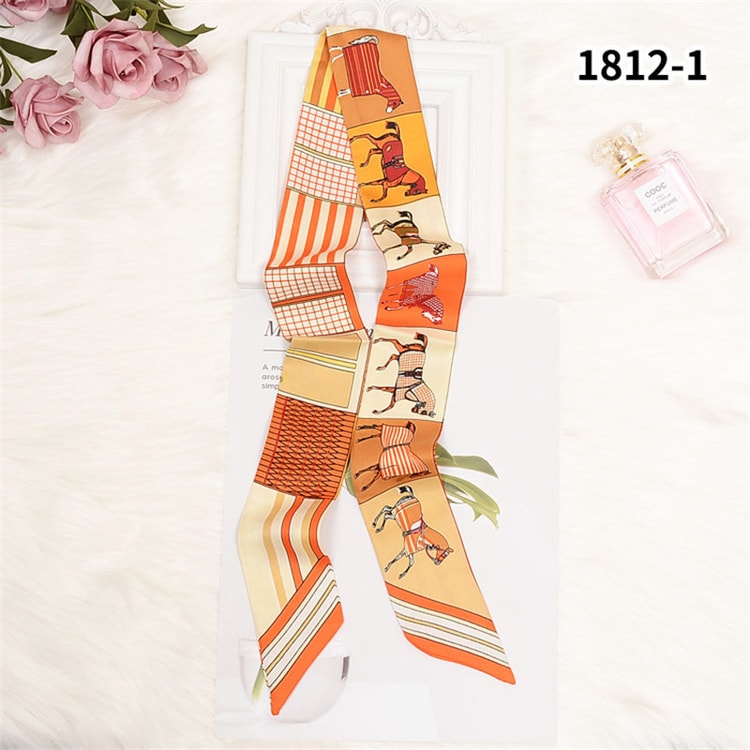 Women's Small Skinny Fashion Scarf – Head Scarf, Neck Tie & Bag Accessory