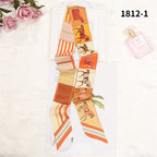 Women's Small Skinny Fashion Scarf – Head Scarf, Neck Tie & Bag Accessory