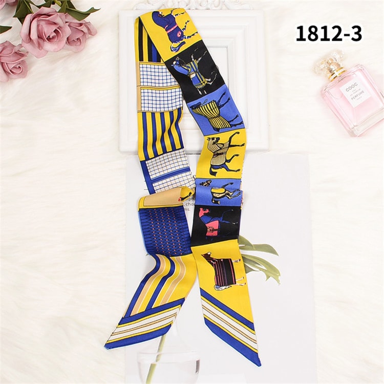 Women's Small Skinny Fashion Scarf – Head Scarf, Neck Tie & Bag Accessory