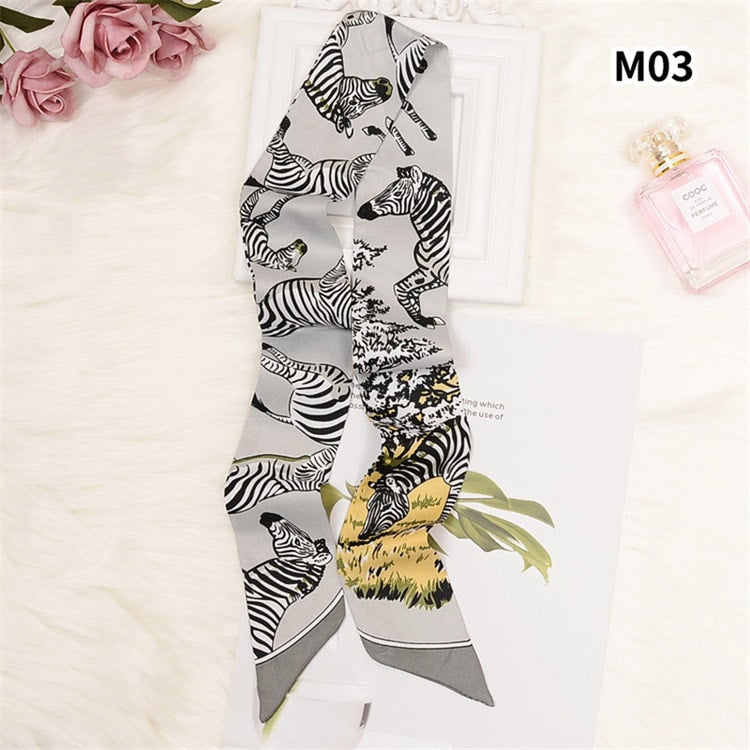 Women's Small Skinny Fashion Scarf – Head Scarf, Neck Tie & Bag Accessory