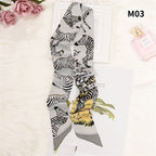 Women's Small Skinny Fashion Scarf – Head Scarf, Neck Tie & Bag Accessory