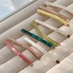 3-Piece Acetate Geometric Hair Barrettes – Oblong Hair Clips & Side Hair Pins