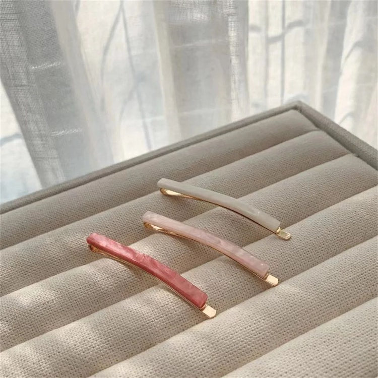 3-Piece Acetate Geometric Hair Barrettes – Oblong Hair Clips & Side Hair Pins