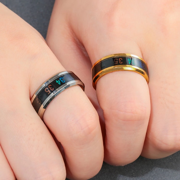 Unisex Body Temperature Monitor Sensor Ring