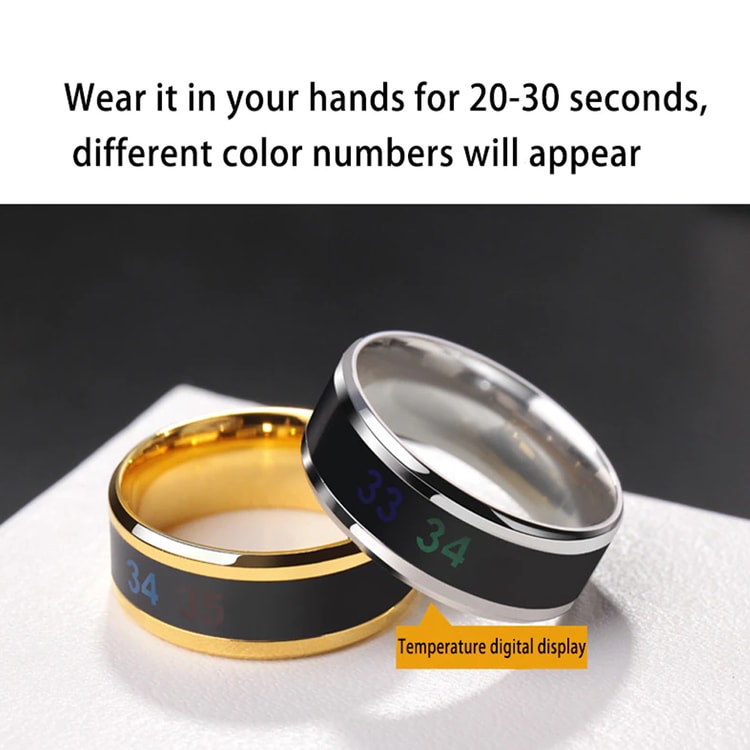Unisex Body Temperature Monitor Sensor Ring