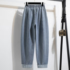 Women's High-Waist Harem Denim Jeans – Korean Style Casual Stretch Pants