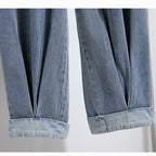 Women's High-Waist Harem Denim Jeans – Korean Style Casual Stretch Pants