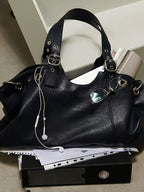 Vintage Women's Top Handle Handbag – Satchel Tote Shoulder Bag with Large Capacity