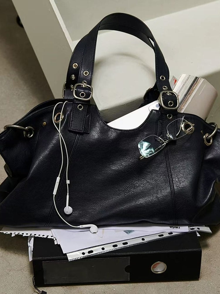 Vintage Women's Top Handle Handbag – Satchel Tote Shoulder Bag with Large Capacity