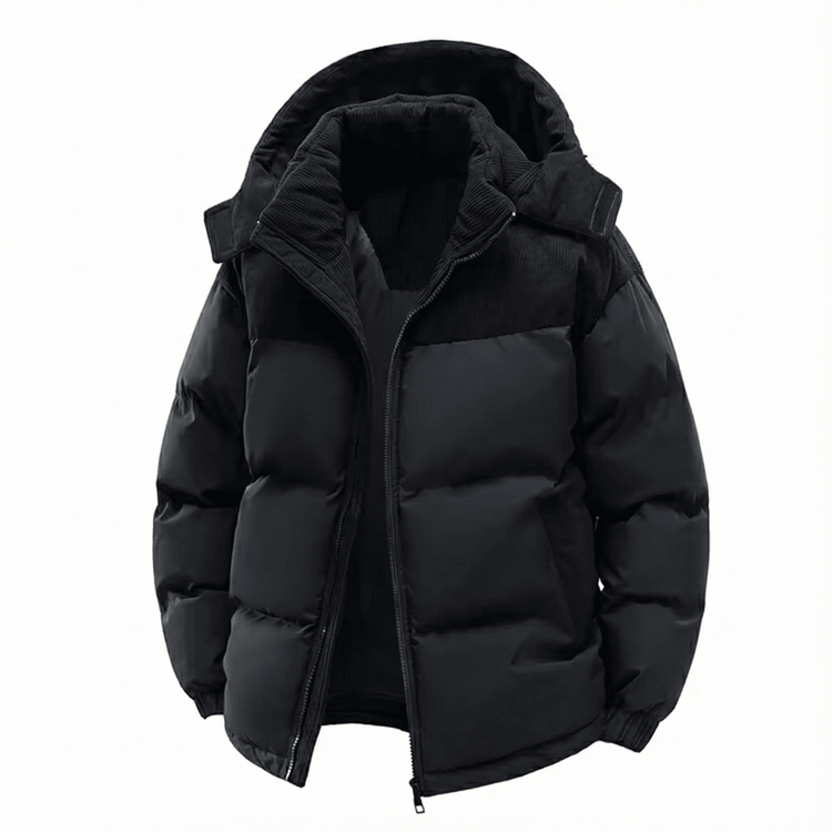 Men's Hooded Windbreaker Jacket – Casual Autumn & Winter Parka with Removable Hood