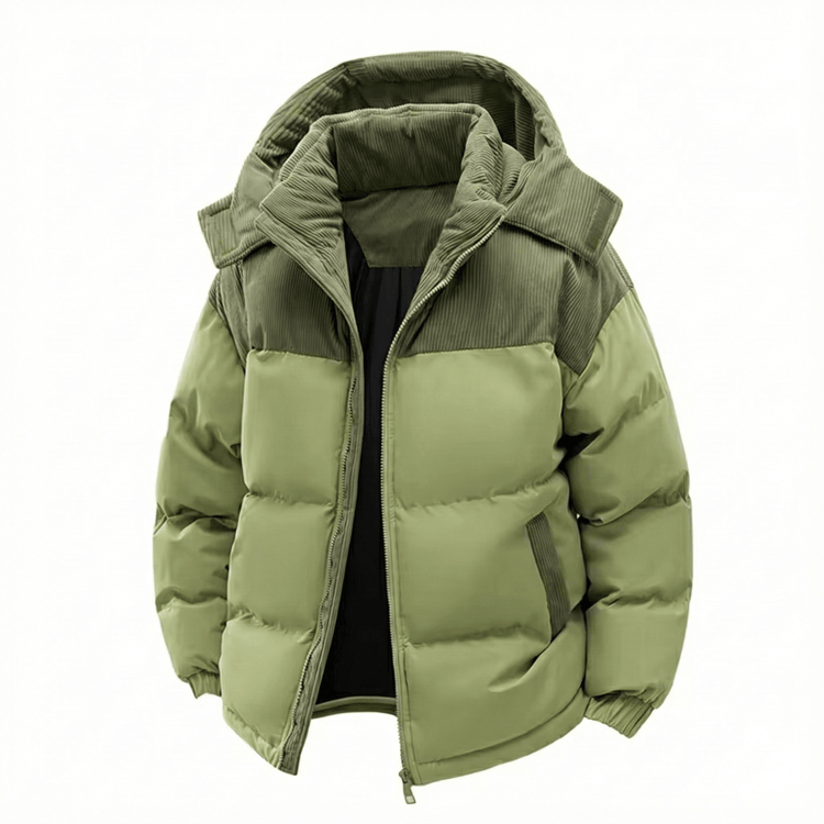 Men's Hooded Windbreaker Jacket – Casual Autumn & Winter Parka with Removable Hood