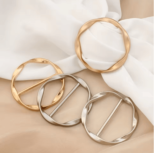 Adjustable Shirt Ring & Scarf Buckle Set (5-Pack) – Multipurpose Clothing Styling Accessories